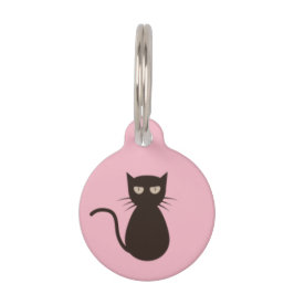 ピンク猫のラベル ペット　ネームタグ
