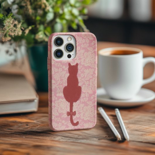 ピンク猫シルエットフォンケース Case-Mate iPhoneケース