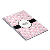 ピンク猫パターンノート ノートブック (右側)