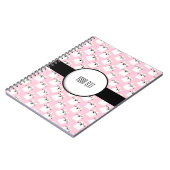 ピンク猫パターンノート ノートブック (左側)