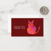 ピンク猫ファンキーかわいい子猫 ノートカード (正面/裏面インサイチュ)