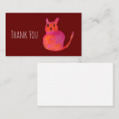 ピンク猫ファンキーかわいい子猫 ノートカード (正面/裏面)