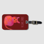 ピンク猫ファンキーかわいい子猫 ラゲッジタグ (正面横)