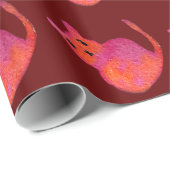 ピンク猫ファンキーかわいい子猫 ラッピングペーパー (ロールコーナー)