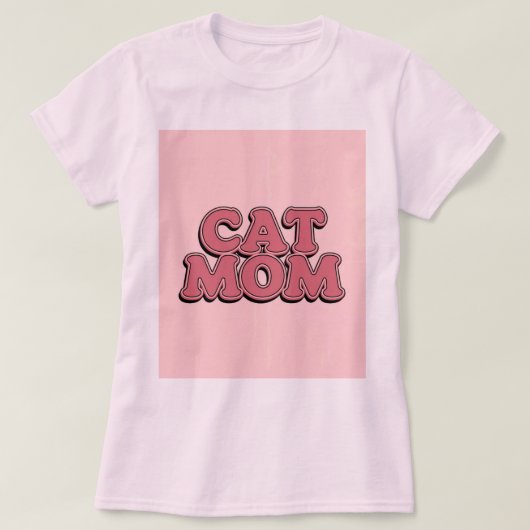ピンク猫ママ文字Tシャツ Tシャツ (デザイン正面)
