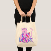 ピンク猫好きTシャツとギフト トートバッグ (正面(商品))