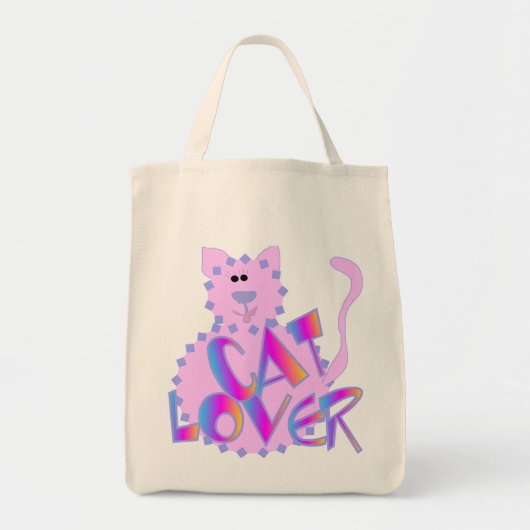 ピンク猫好きTシャツとギフト トートバッグ (正面)
