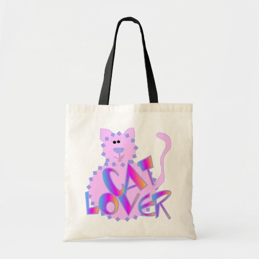 ピンク猫好きTシャツとギフト トートバッグ (正面)