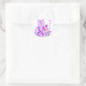ピンク猫好きTシャツとギフト ラウンドシール (バッグ)