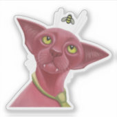 ピンク猫 シール (正面)