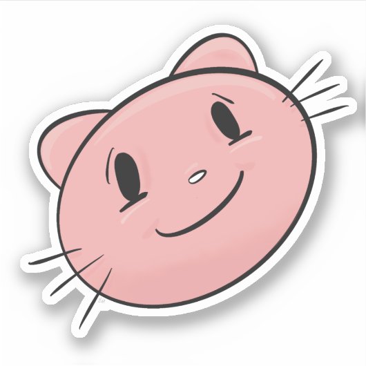 ピンク猫 シール (正面)