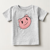 ピンク猫 ベビーTシャツ (正面)