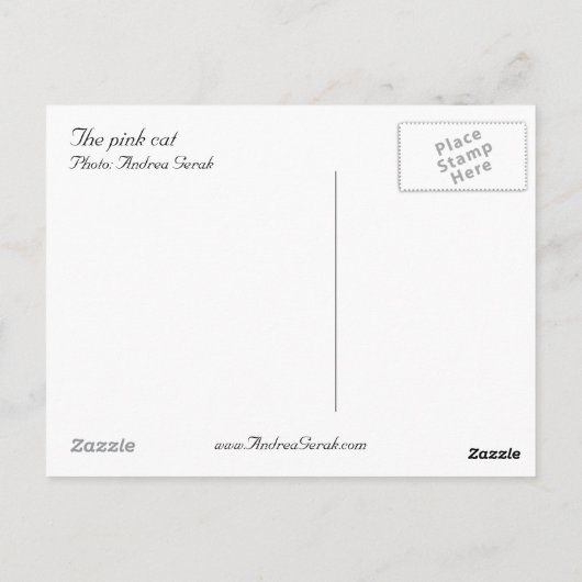 ピンク猫 ポストカード (裏面)