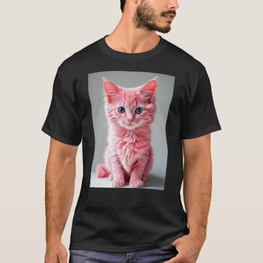 ピンク猫 Tシャツ (正面)