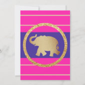 ピンク王室のとブルーのカラフル結婚式招待状 招待状 (裏面)