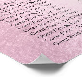 ピンク王室ののローズ金ゴールドグレーのシーティングチャートペースト ポスター (角)