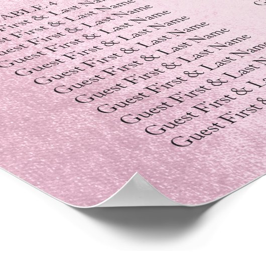 ピンク王室ののローズ金ゴールドグレーのシーティングチャートペースト ポスター (角)