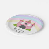 ピンク王室のの城プリンセス誕生日パーティー ペーパープレート (アングル)