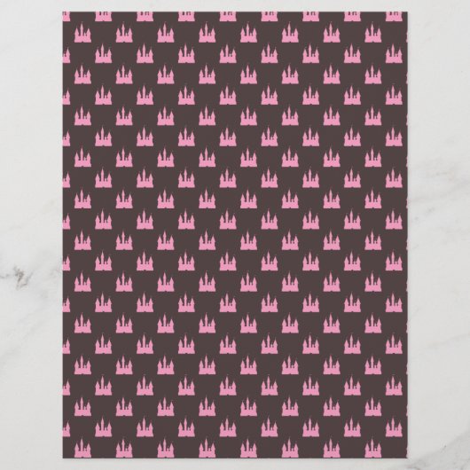 ピンク王室のの城白と茶色のスクラップブック紙 (正面)