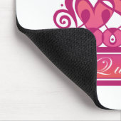 ピンク王室のクイーンズクラウンとハート マウスパッド (コーナー)