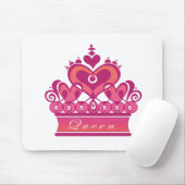 ピンク王室のクイーンズクラウンとハート マウスパッド (マウス)
