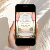 ピンク王室のフローラインディアンパレスオールインワン結婚ズ 招待状