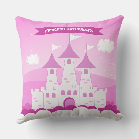 ピンク王室のプリンセスキャッスルガール誕生日 クッション (裏面)
