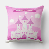 ピンク王室のプリンセスキャッスルガール誕生日 クッション (正面)
