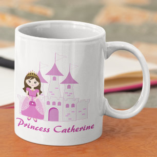 ピンク王室のプリンセスキャッスルガール誕生日 コーヒーマグカップ