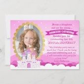 ピンク王室のプリンセスキャッスルガール誕生日 サンキューカード (正面)