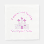 ピンク王室のプリンセスキャッスルガール誕生日 スタンダードランチョンナプキン (正面)