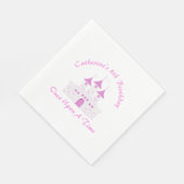 ピンク王室のプリンセスキャッスルガール誕生日 スタンダードランチョンナプキン (角)