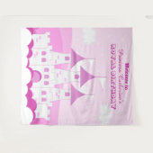 ピンク王室のプリンセスキャッスルガール誕生日 タペストリー (正面(横))