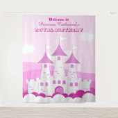 ピンク王室のプリンセスキャッスルガール誕生日 タペストリー (正面)
