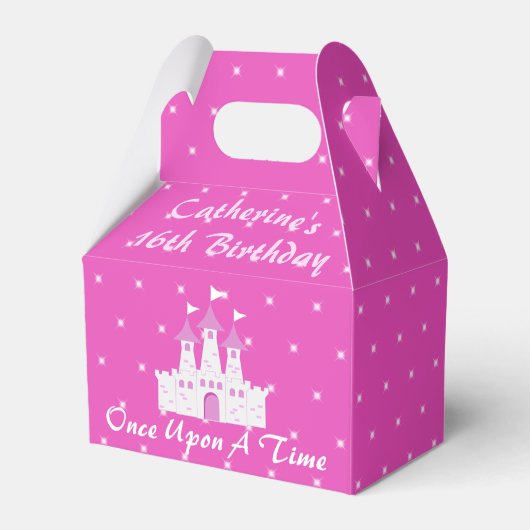 ピンク王室のプリンセスキャッスルガール誕生日 フェイバーボックス (正面サイド)