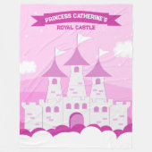 ピンク王室のプリンセスキャッスルガール誕生日 フリースブランケット (正面)