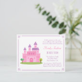 ピンク王室のプリンセスキャッスルベビーガールシャワーパーティー 招待状 (スタンド正面)