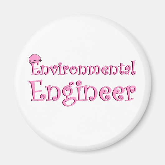 ピンク環境技術者 マグネット (正面)