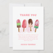 ピンク甘いアイスクリームポップシクル赤ちゃんシャワーへようこそ サンキューカード (正面)