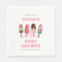 ピンク甘いアイスクリームポップシクル赤ちゃんシャワーへようこそ