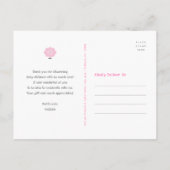 ピンク甘い子羊の女の子の赤ちゃんシャワーかわいい感謝 ポストカード (裏面)