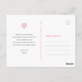 ピンク甘い子羊の女の子の赤ちゃんシャワーかわいい感謝 ポストカード (裏面)