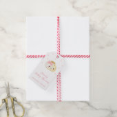 ピンク甘い小さな餃子の女の子の赤ちゃんシャワー ギフトタグ (より糸付き)