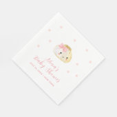 ピンク甘い小さな餃子の女の子の赤ちゃんシャワー スタンダードランチョンナプキン (角)