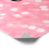 ピンク甘い16金ゴールドグリッターライト歓迎ポスター ポスター (角)