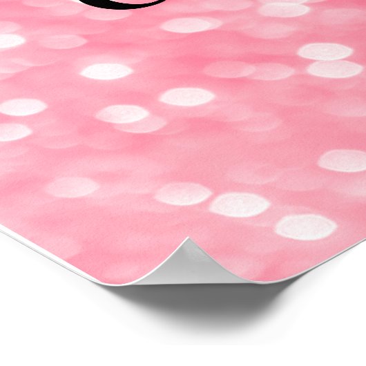 ピンク甘い16金ゴールドグリッターライト歓迎ポスター ポスター (角)