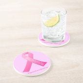 ピンク生き延びリボン コースター (側面)