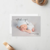 ピンク生まれたばかりののベビーガール写真（統計あり） ノートカード (正面/裏面インサイチュ)