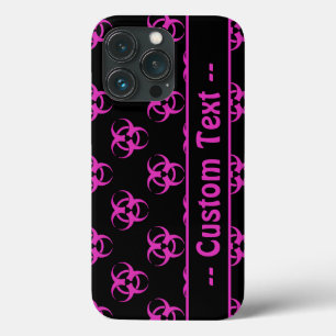 ピンク生物学的災害［有害物質］カスタム文字 iPhone 13 PROケース