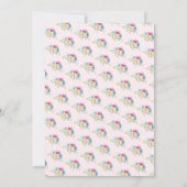 ピンク男女兼用の女の子と女の子ツインベビーシャワー 招待状 (裏面)